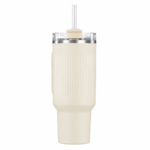 Kelvro Cream Insulated Coffee Tumbler with Handle for Travel - Image 3