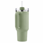 Kelvro Sage Green Insulated Coffee Tumbler with Handle for Travel - Image 3